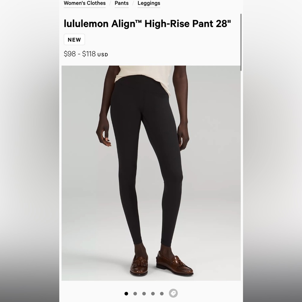 Lululemon Align 28 “ black leggings size 10